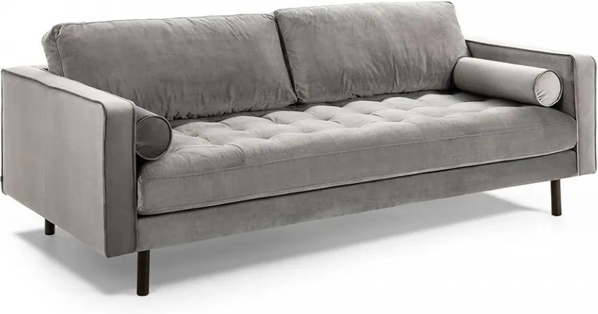 Canapea gri din catifea 222 cm Bogart La Forma