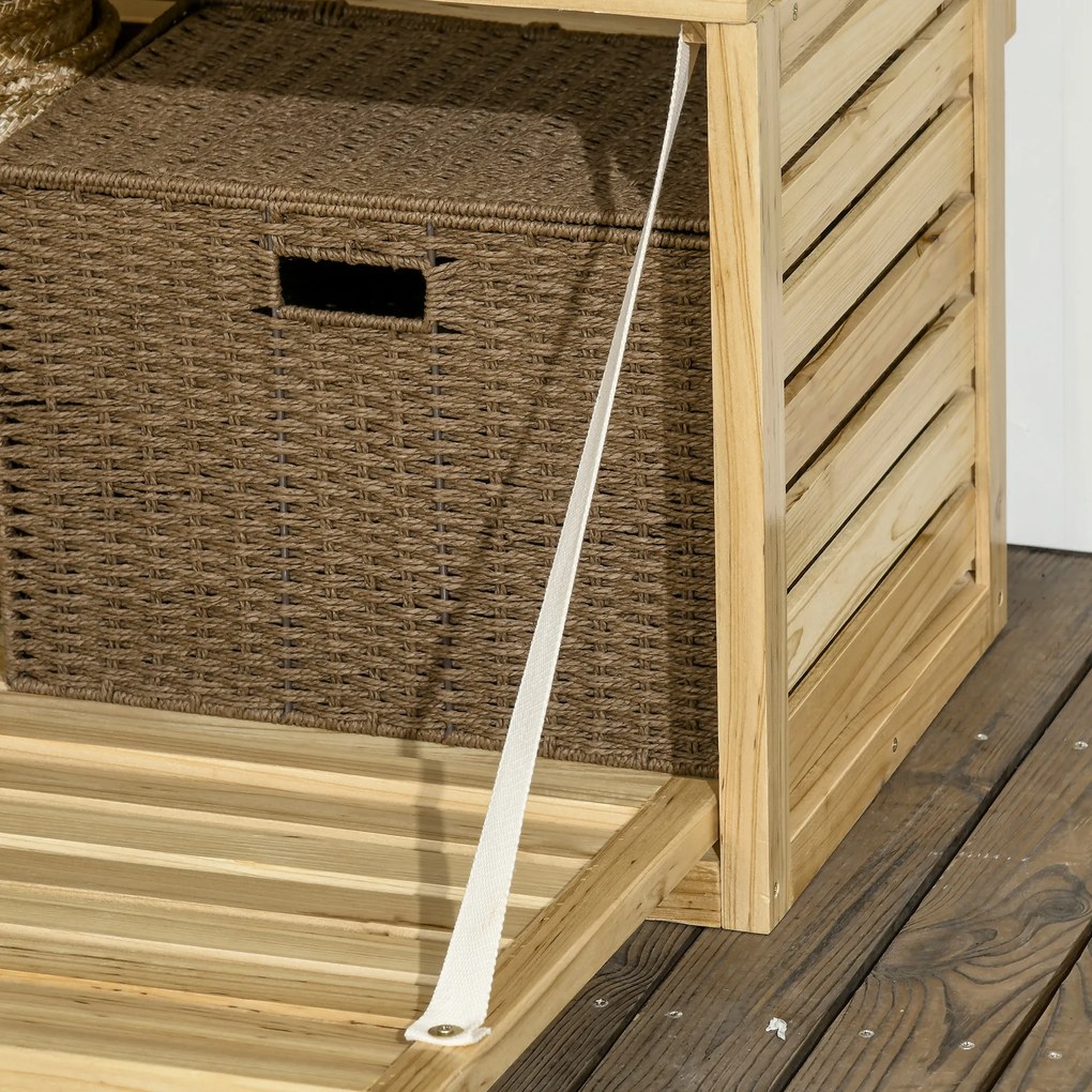 Outsunny Cutie de Depozitare cu Grilaj, 4 Rafturi Suspendate, Ușă Magnetică, Lemn Masiv, Natural, 80 x 45 x 160 cm | Aosom Romania
