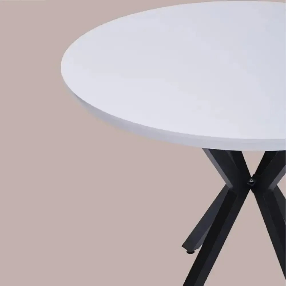 Set masă cu 2 scaune Asterix rotund negru-alb