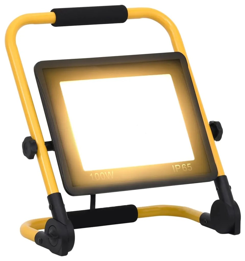 vidaXL Proiector cu LED și mâner, alb cald, 100 W