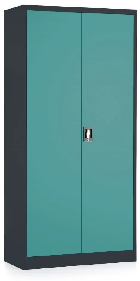 Dulap metalic universal, 90 x 40 x 185 cm, încuietoare cu cilindru, verde - ral 6033