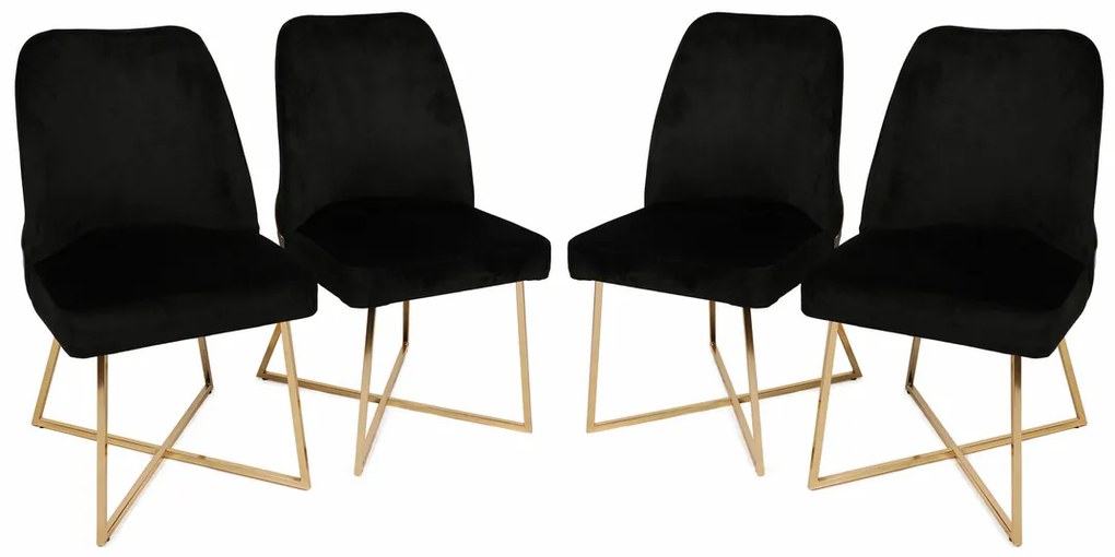 Set de scaune de sufragerie Madrid Black, 4 buc., 4 buc