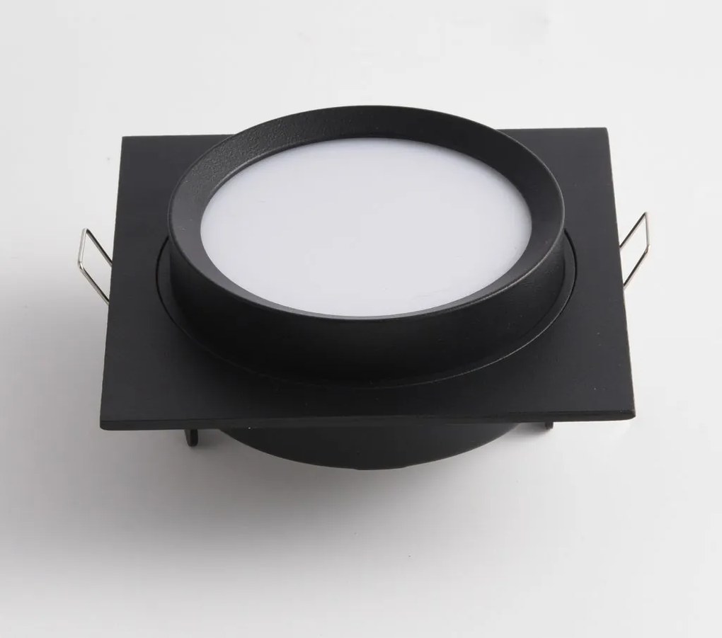Spot incastrabil design tehnic Loop negru 11x11cm