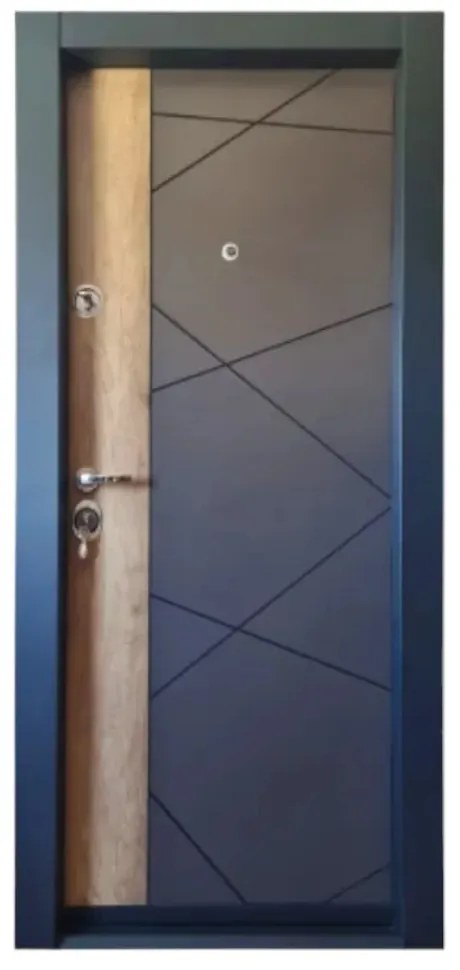 Usa metalica de apartament cu izolatie si vizor Novo Doors First Class NDFC05, Deschidere Stanga Dreapta, Dimensiune 200X88 cm, Tabla 12 mm, Kit