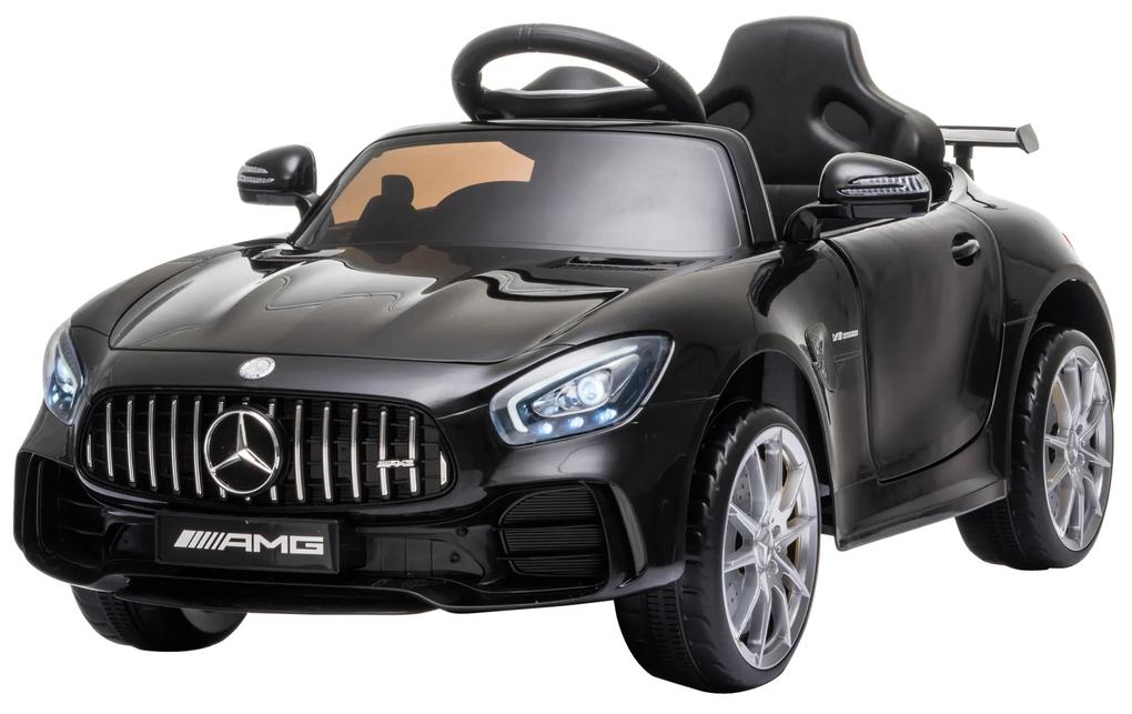 Masinuta pentru copii electrică de 12V cu licenta Mercedes Benz, viteză 3-5km/ora, conducere manuală/telecomandă, PP si metal Negru HOMCOM | Aosom RO