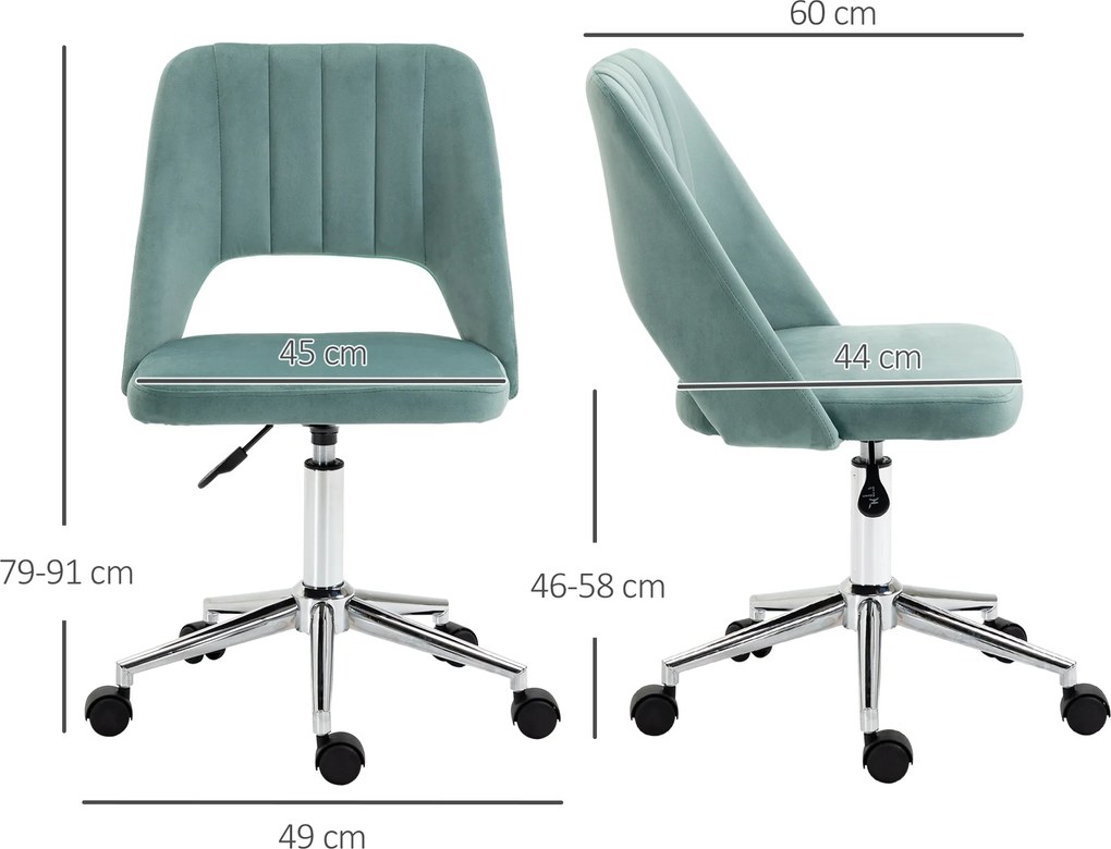 Scaun de Birou Ergonomic pentru Birou cu Inaltime Reglabila Vinsetto ,sarcina maxima 120 kg,Verde | Aosom Romania