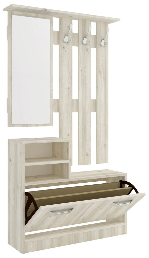 Cuier Lyon, Stejar Alb, L 85 x l 24 x H 180 cm