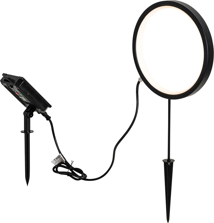 Set 2 spoturi solitare negre 50cm cu LED reîncărcabil și solar IP65 - Adalind