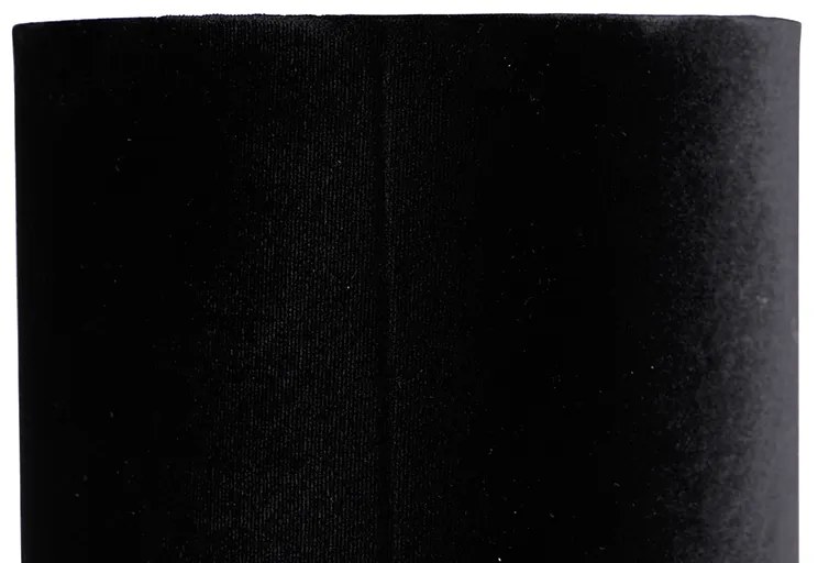 Lampă de masă modernă neagră cu abajur din catifea neagră - Rich