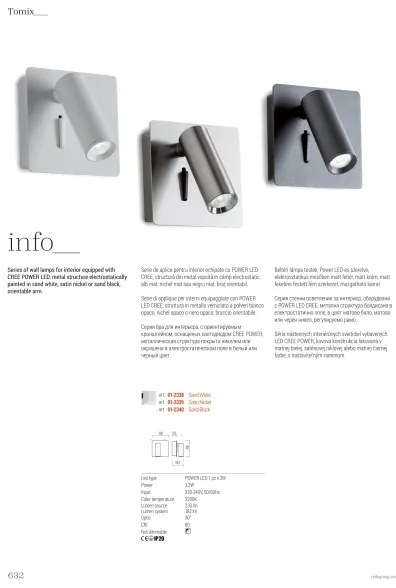 Spot LED de perete Redo 01-2338 TOMIX LED/3,2W/230V alb