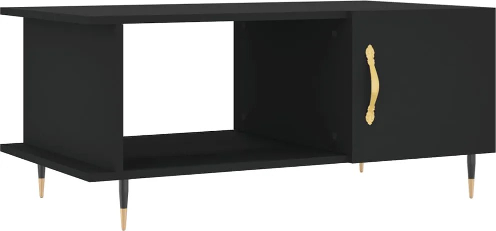 vidaXL Măsuță de cafea, negru, 90x50x40 cm, lemn prelucrat