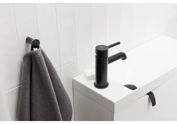 Baterie de lavoar + ventil KFA Armatura 5032-815-81 MOZA 15,2 cm negru mat