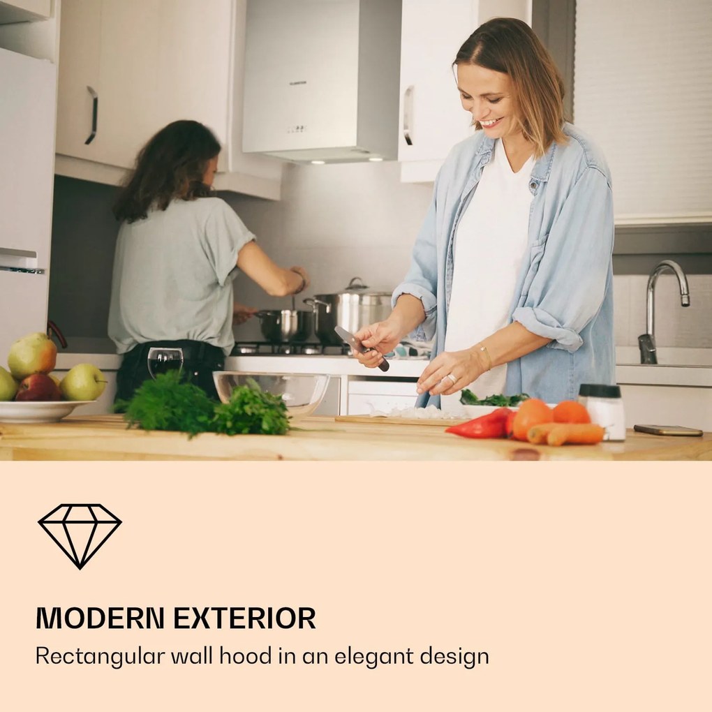 Klarstein Monumenta, hotă murală, aluminiu, 559m³/h, LED, clasa de eficiență energetică B