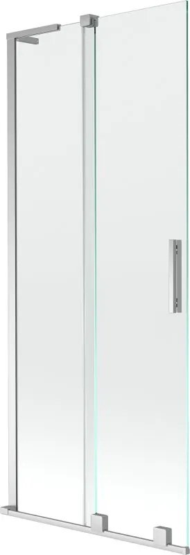 Mexen Velar L paravan de cadă cu 2 panouri culisante 85 x 150 cm, transparent, crom - 896-085-003-01-01