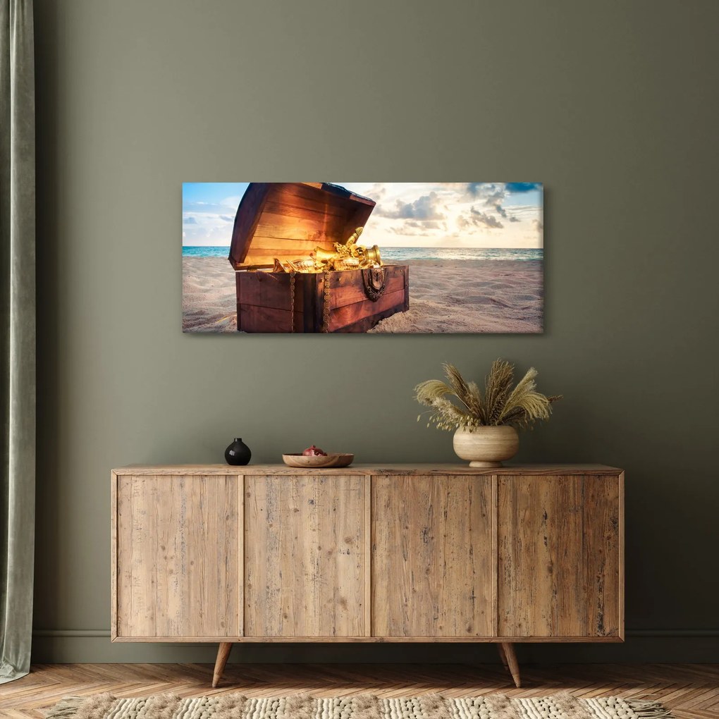 Tablou - Comoară pe plajă (120x50 cm)