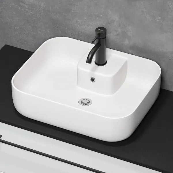 BATH DELUXE 06-050-12-11-00-Lavoar pentru blat KRISTIANSAND 51x40cm ceramică/alb