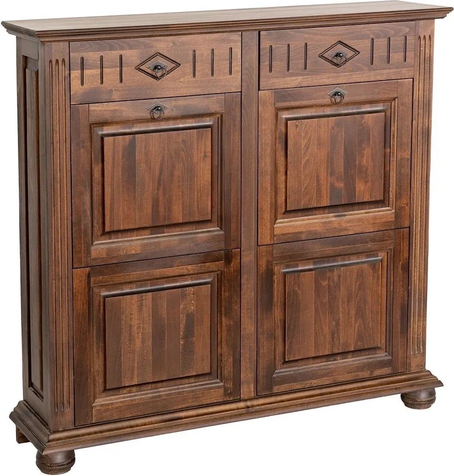 Dulap lemn masiv maro Pantofi Sonya, 115 × 29 × 110 cm