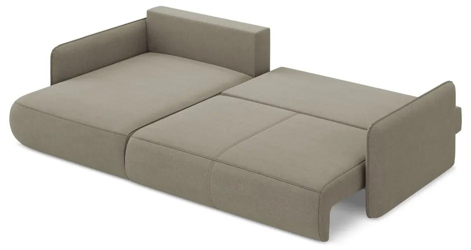 Colțar bej extensibil/cu spațiu de depozitare (cu colț pe partea stângă) Nanea – Makamii