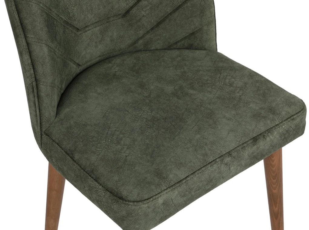 Set 2 scaune Dafne (Nuc + Verde închis). 1073152