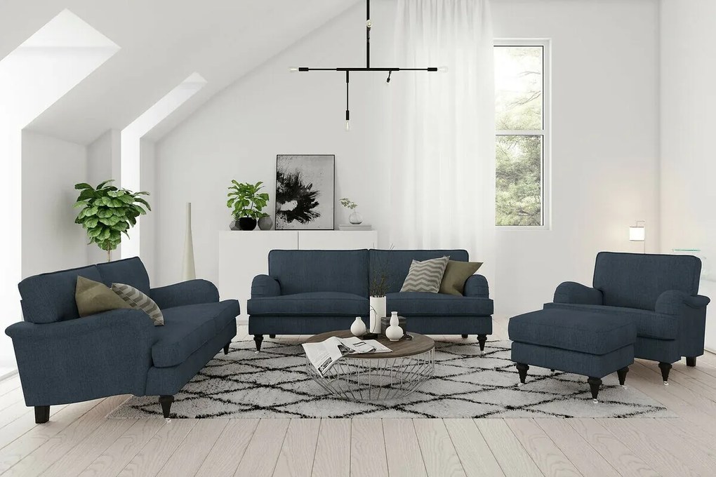 Set mobilier tapițat Bloomington A129Tapiterie, Picioare: Lemn, Role, Metal