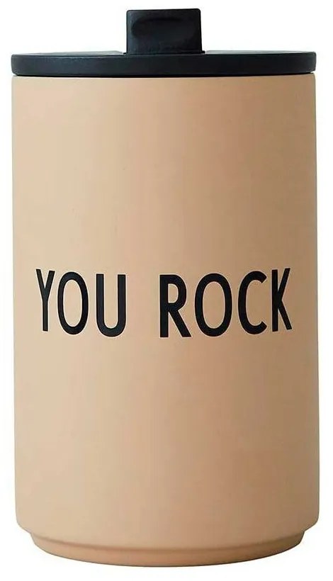 Cană termos bej 350 ml You Rock – Design Letters