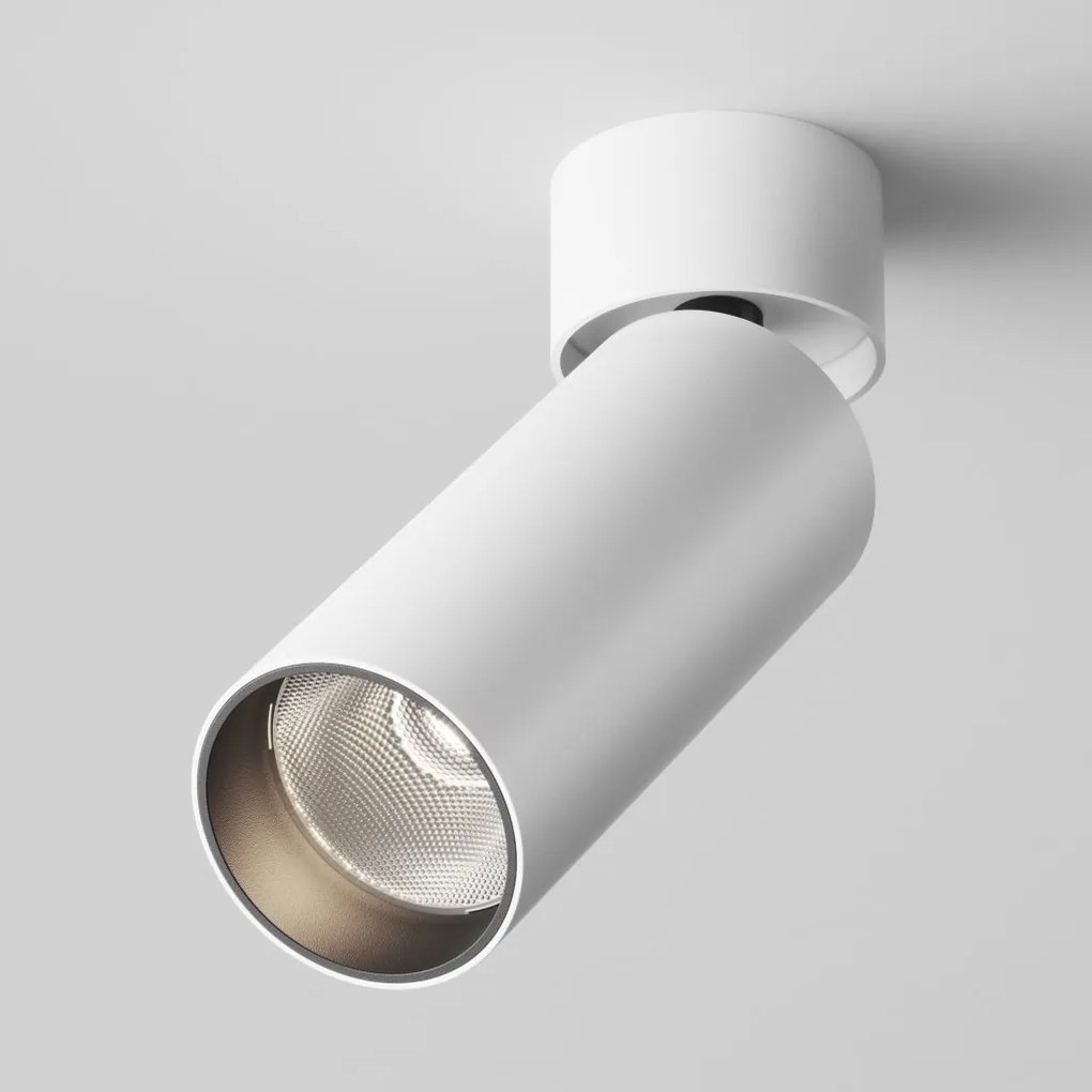 Spot LED aplicat directionabil design tehnic Focus alb, 4000K