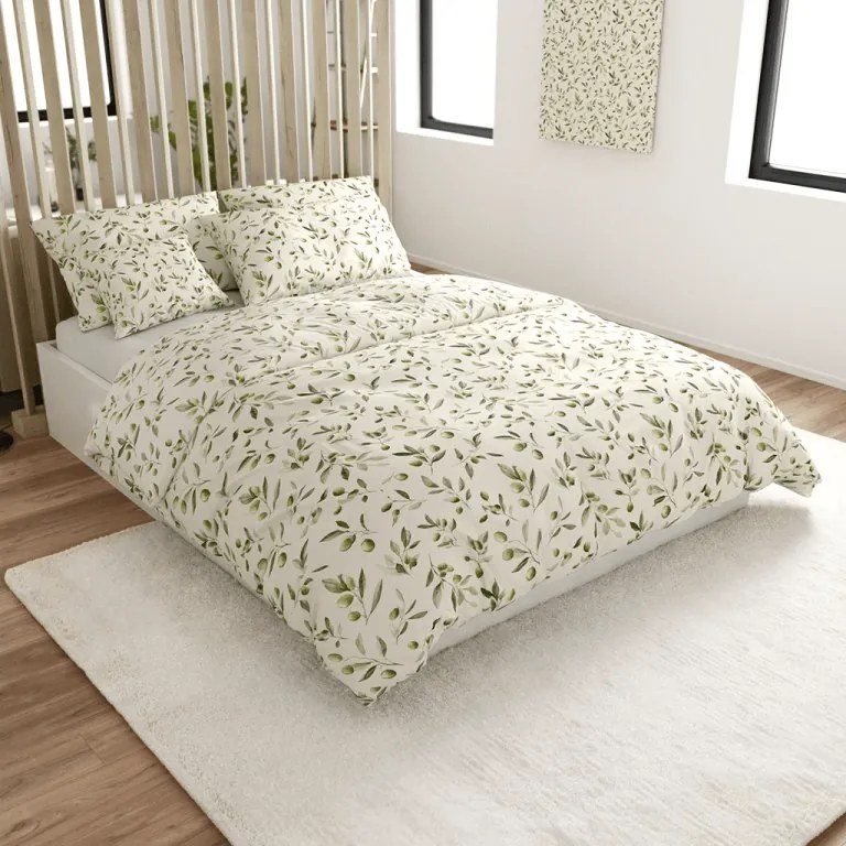 Lenjerie de pat din bumbac OLIVE POLY verde Dimensiune lenjerie de pat: 2 buc 70 x 90 cm | 200 x 220 cm