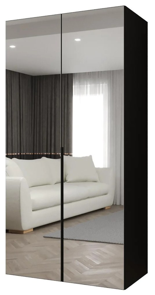 Dulap de haine 100 cm Alice 3 (Negru + Negru). 1126206