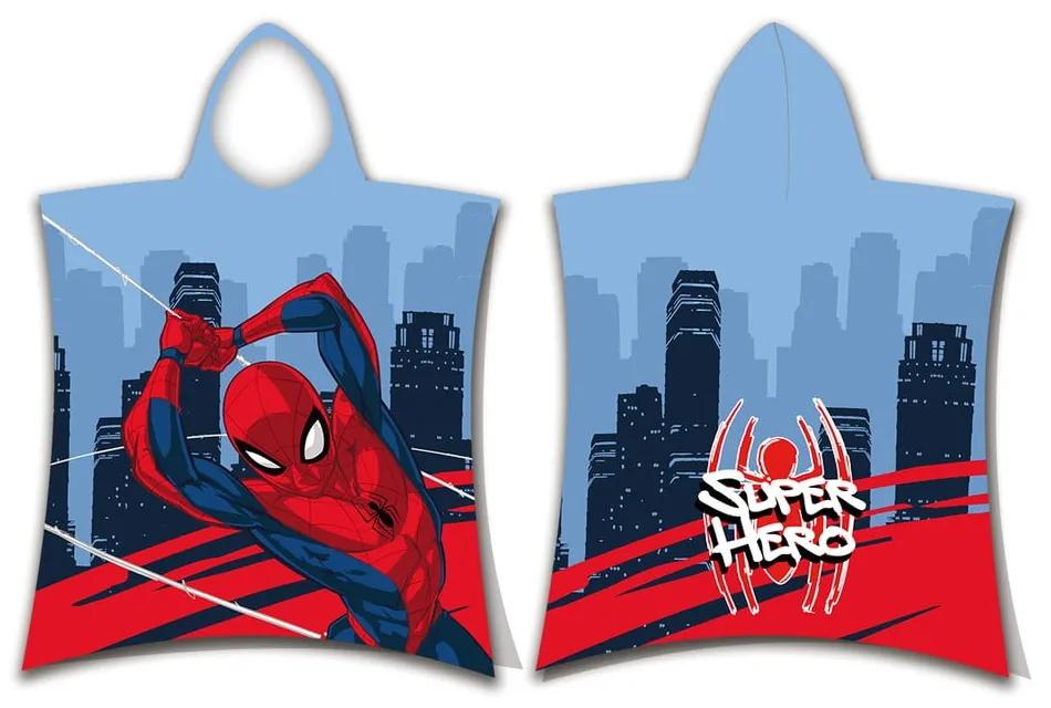 Poncho pentru copii roșu-albastru din frotir Spider-Man – Jerry Fabrics