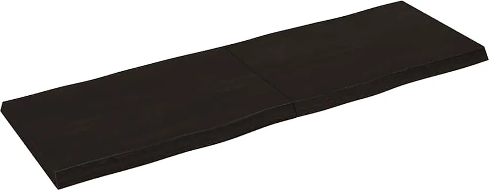 Blat masă, 180x60x6 cm, gri, lemn stejar tratat contur organic