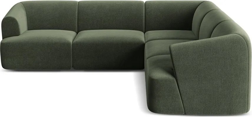 Colțar verde cu tapițerie din catifea Campi – Cosmopolitan Design