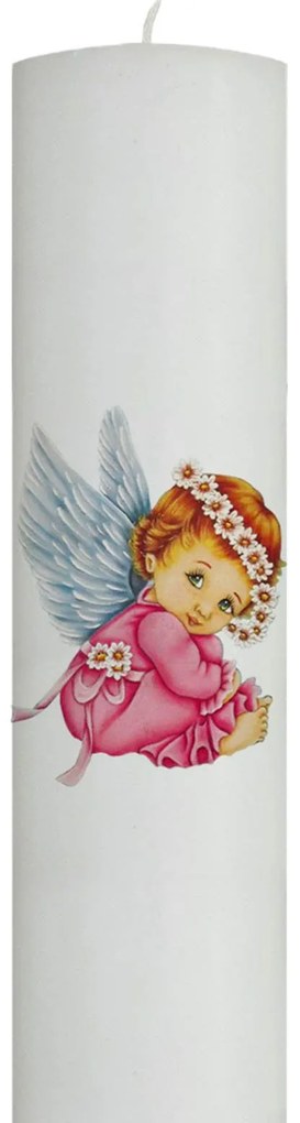 Lumanare Botez Ingeras Roz 7 cm, 50 cm