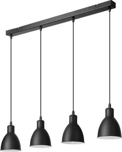 Brilagi - Lustră LED suspendată pe cablu RIDDY 4xE27/60W/230V neagră