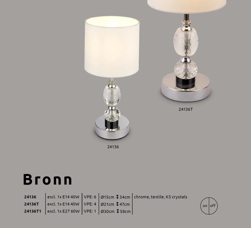 Veioza / Lampa de masa design decorativ BRONN H-47CM 24136T GL