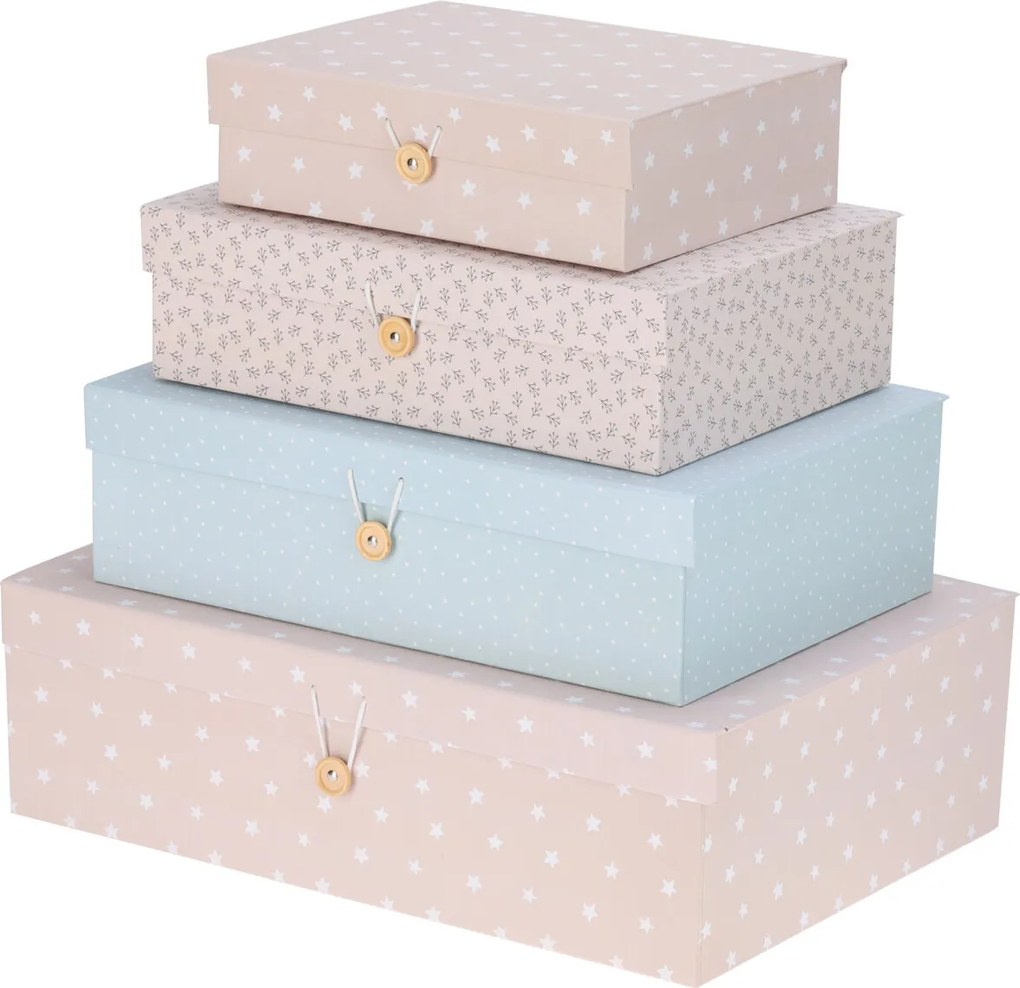 Set cutii de depozitare carton in diverse dimensiuni, 4 buc.