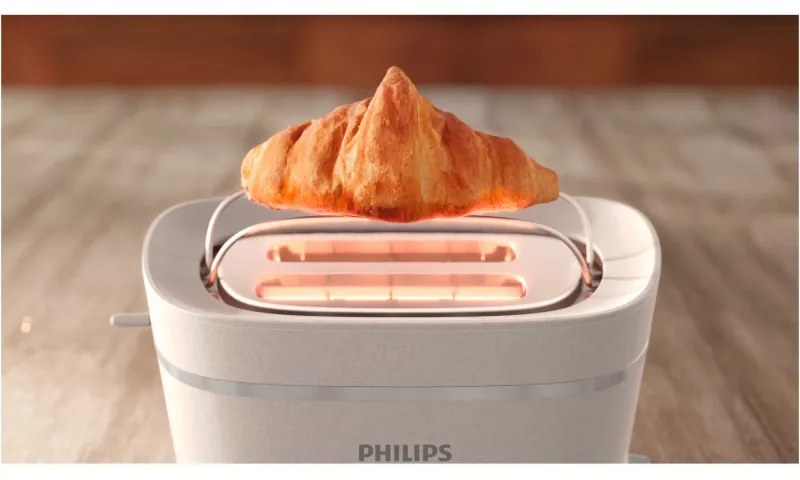 Toaster Philips HD2640/10 Conscious collection, 830 W, Pentru 2 felii, 8 niveluri de coacere, Tavă de firimituri, Dezghețare, Reîncălzire, Alb mat