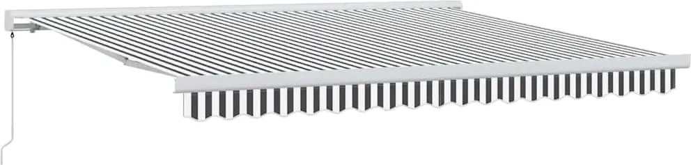 vidaXL Copertină retractabilă antracit/alb, 4x3 m, textil/aluminiu