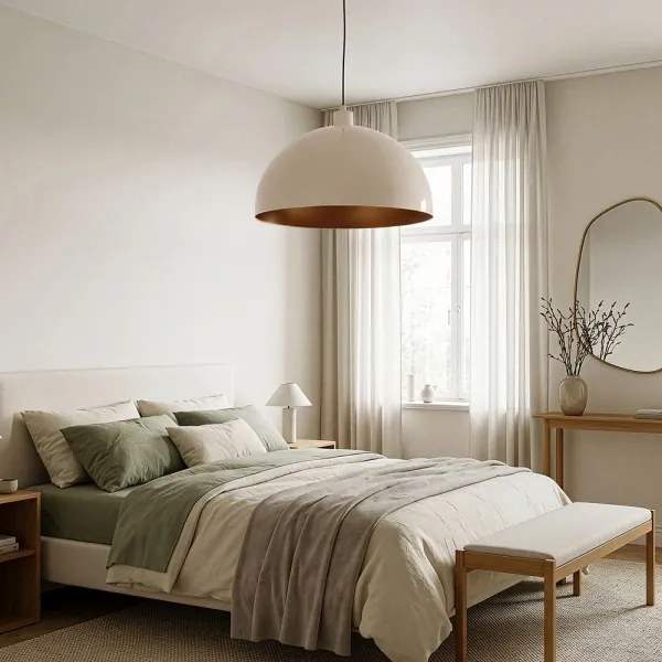 Brilagi - Lustră LED suspendată pe cablu METALO 1xE27/40W/230V diam. 40 cm bej/cupru