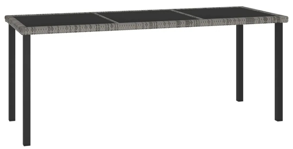 vidaXL Masă de grădină, gri, 180 x 70 x 73 cm, poliratan