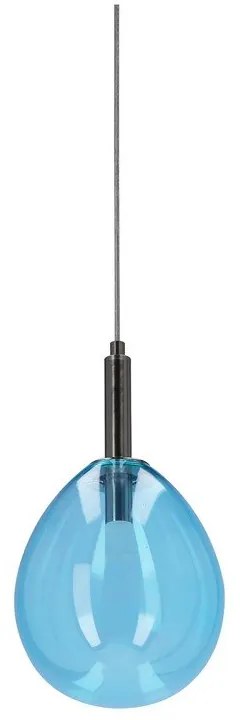 Lustră albastră LED cu abajur din sticlă Lukka – Candellux Lighting