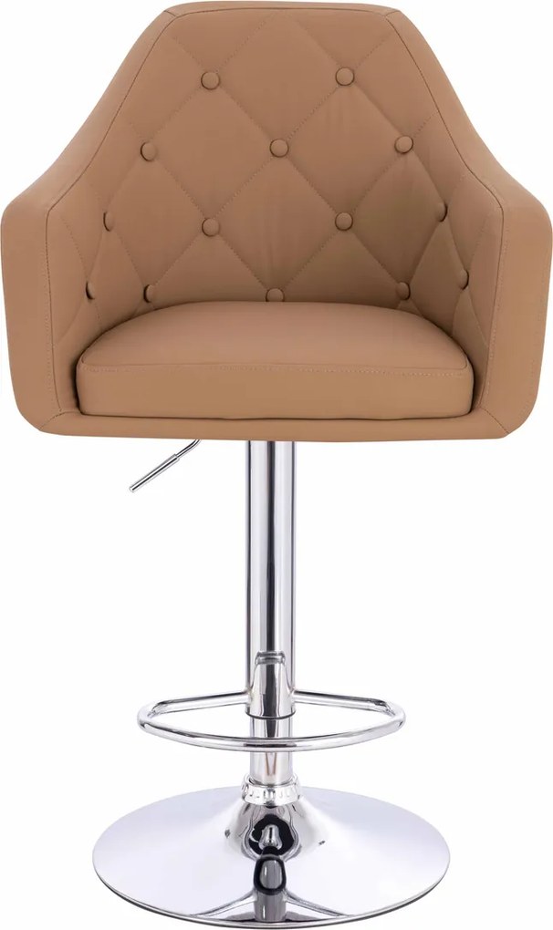 HR831W Scaun Caramel Piele Ecologica Premium Soft cu Bază Cromata