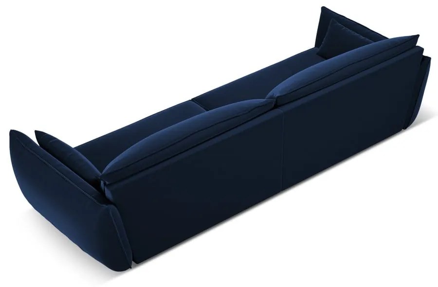 Canapea albastru-închis cu tapițerie din catifea 248 cm Vanda – Mazzini Sofas