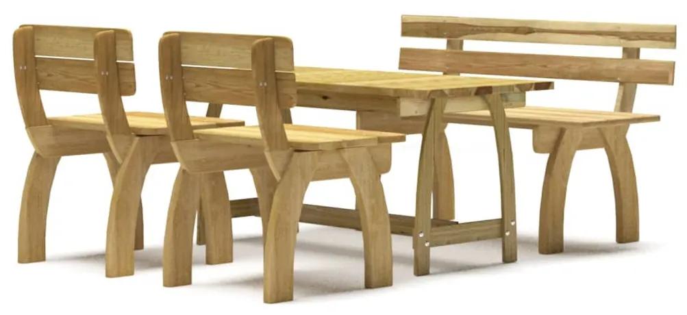 Set mobilier de exterior, 4 piese, lemn de pin tratat 4