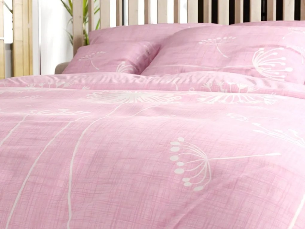 Lenjerie de pat din bumbac DANDELIS roz Dimensiune lenjerie de pat: 70 x 80 cm | 140 x 200 cm