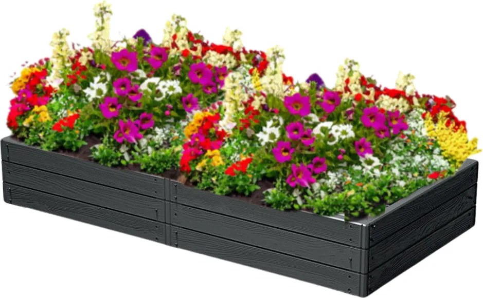 WOODY strat înălțat din plastic pentru grădină 149x75,6x25cm, antracit Prosperplast