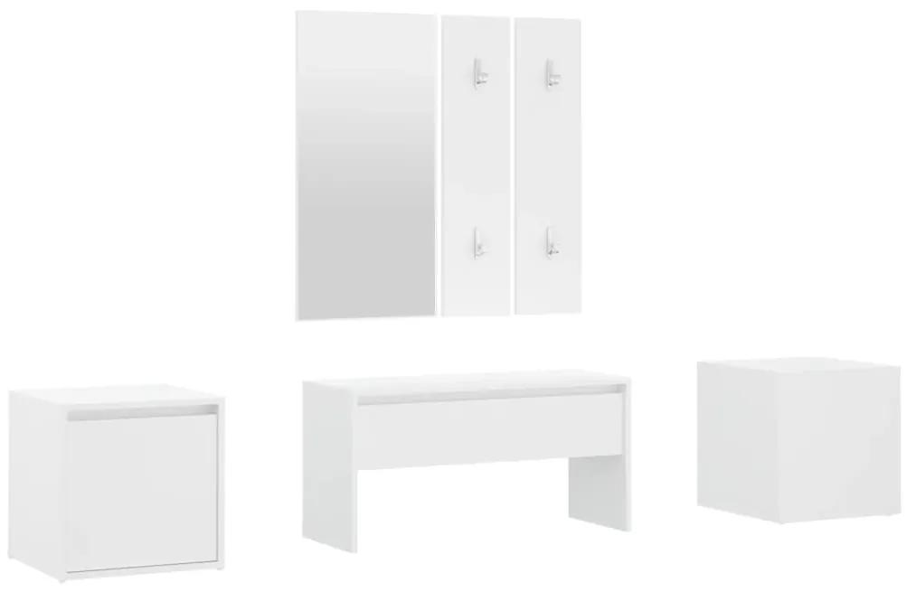 Set mobilier pentru hol, alb, lemn compozit