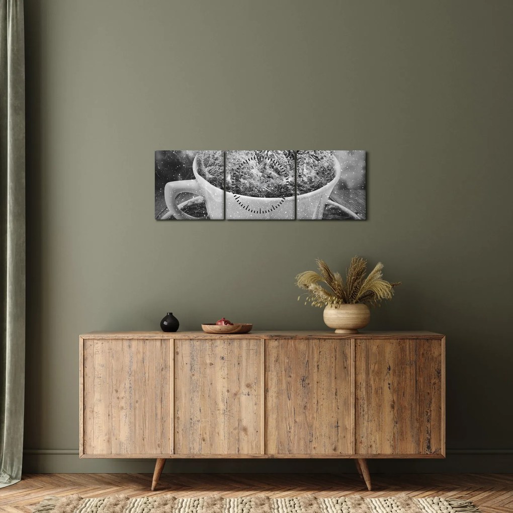 Tablou - O ceașcă de natură (cu ceas) (90x30 cm)