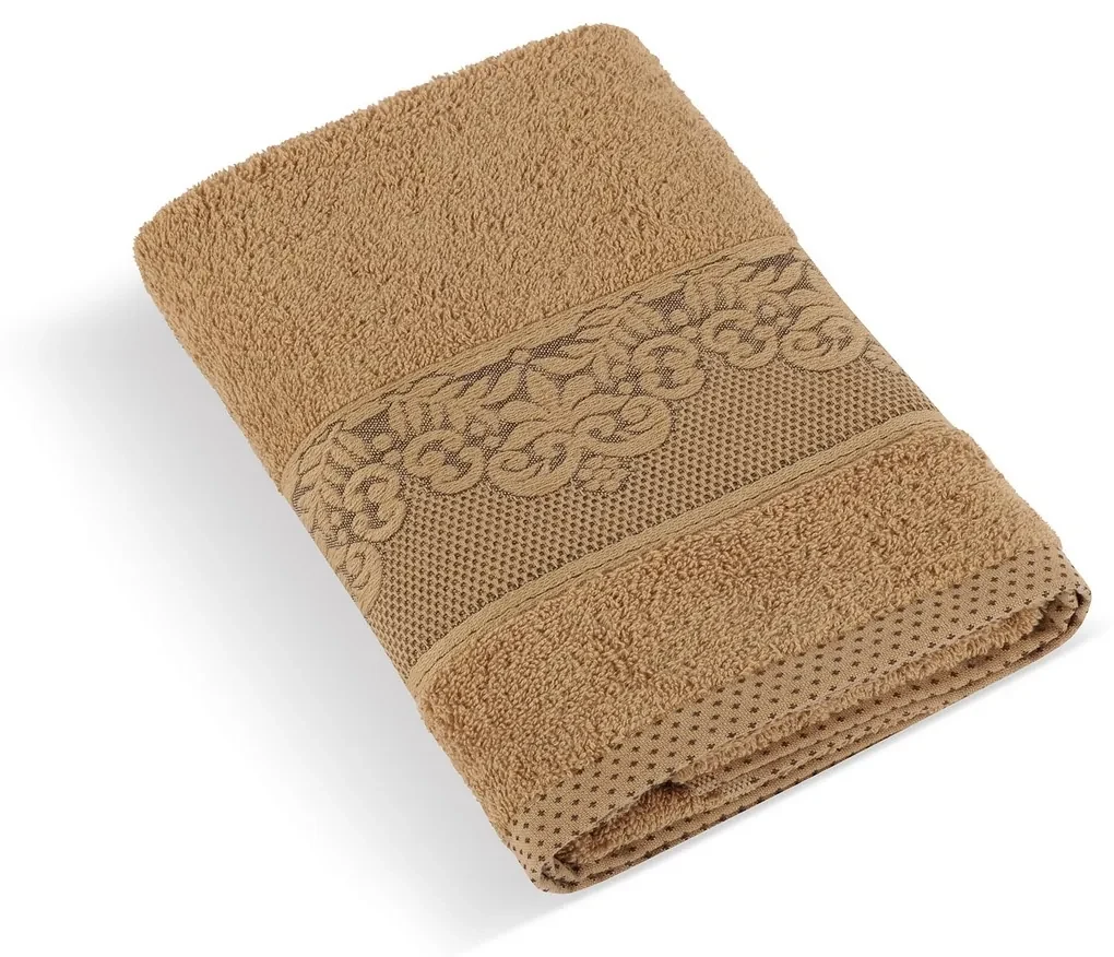 Prosop frotir Bellatex colecția Orchidea maro, 70 x 140 cm, 70 x 140 cm