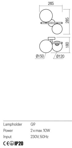Aplică ROY Redo 01-2778 2xG9/10W/230V