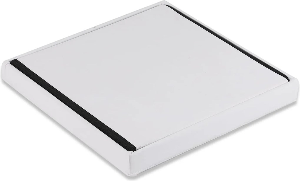 PROMOTIE Taburet pliabil alb ZAREX L din piele ecologica calitatea a II-a